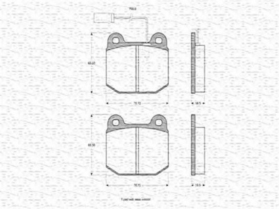 MAGNETI MARELLI 363702160314 -  Комплект тормозных колодок, дисковый тормоз